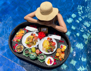 Indulge in the ultimate luxury experience with our enchanting floating breakfast, set against the backdrop of serene waters and lush surroundings. Immerse yourself in a feast for the senses as you enjoy a delectable spread of gourmet delights, expertly curated to elevate your morning. Our floating breakfast is not just a meal; it's a picturesque escape into relaxation and opulence. Join us for this unforgettable dining experience, seamlessly blending culinary excellence with breathtaking views
